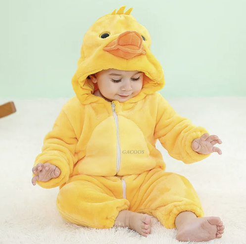 Baby Animal Onesie Costume with Hood, Full-Zip Fleece Romper Jumpsuit for Infants & Toddlers, Cozy Loungewear, Playdates & Photo Shoots | Lonoma