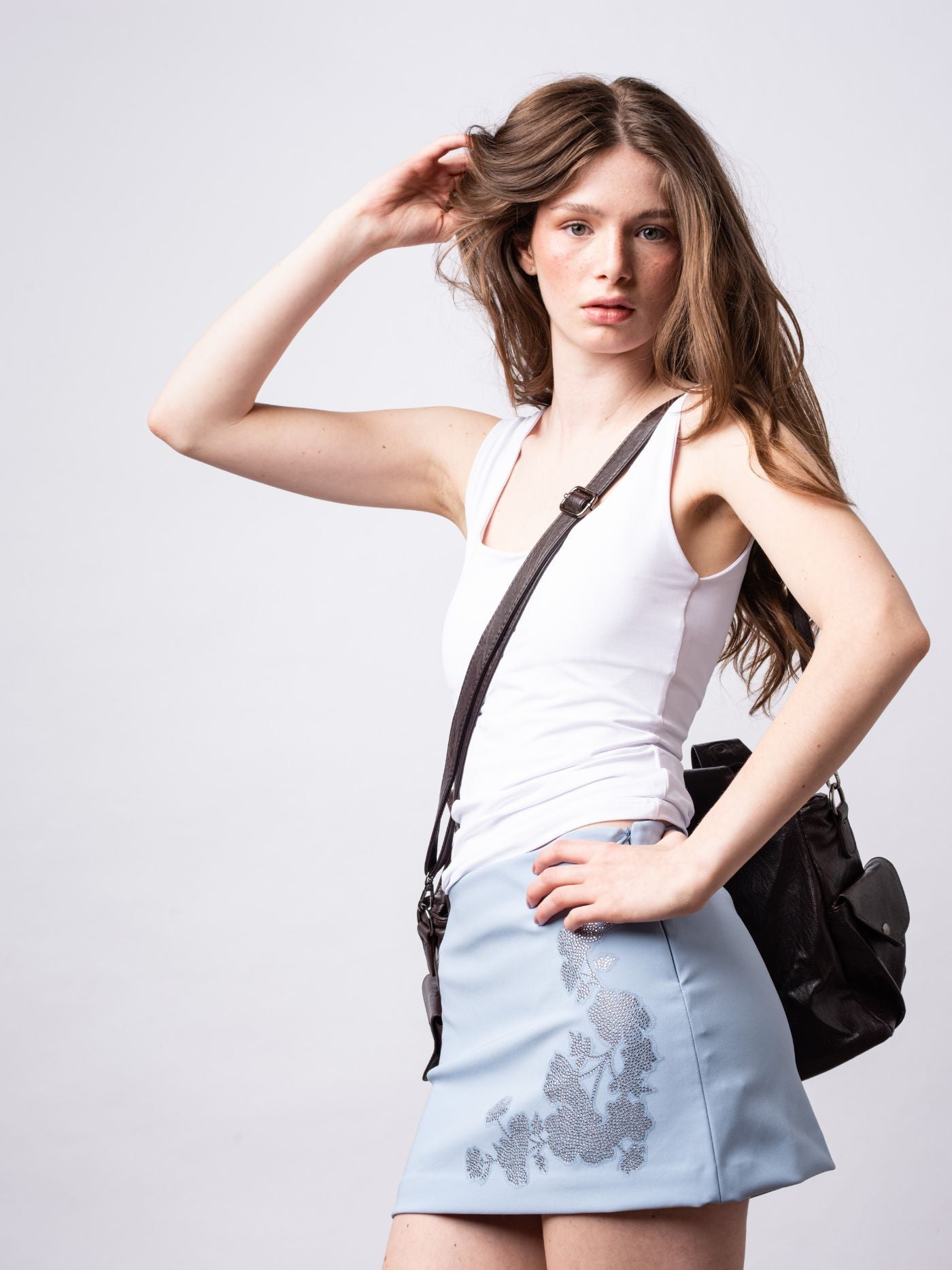 Structured Leather-Look Tote with Detachable Crossbody Strap in Black for Work and Weekend | Koossa