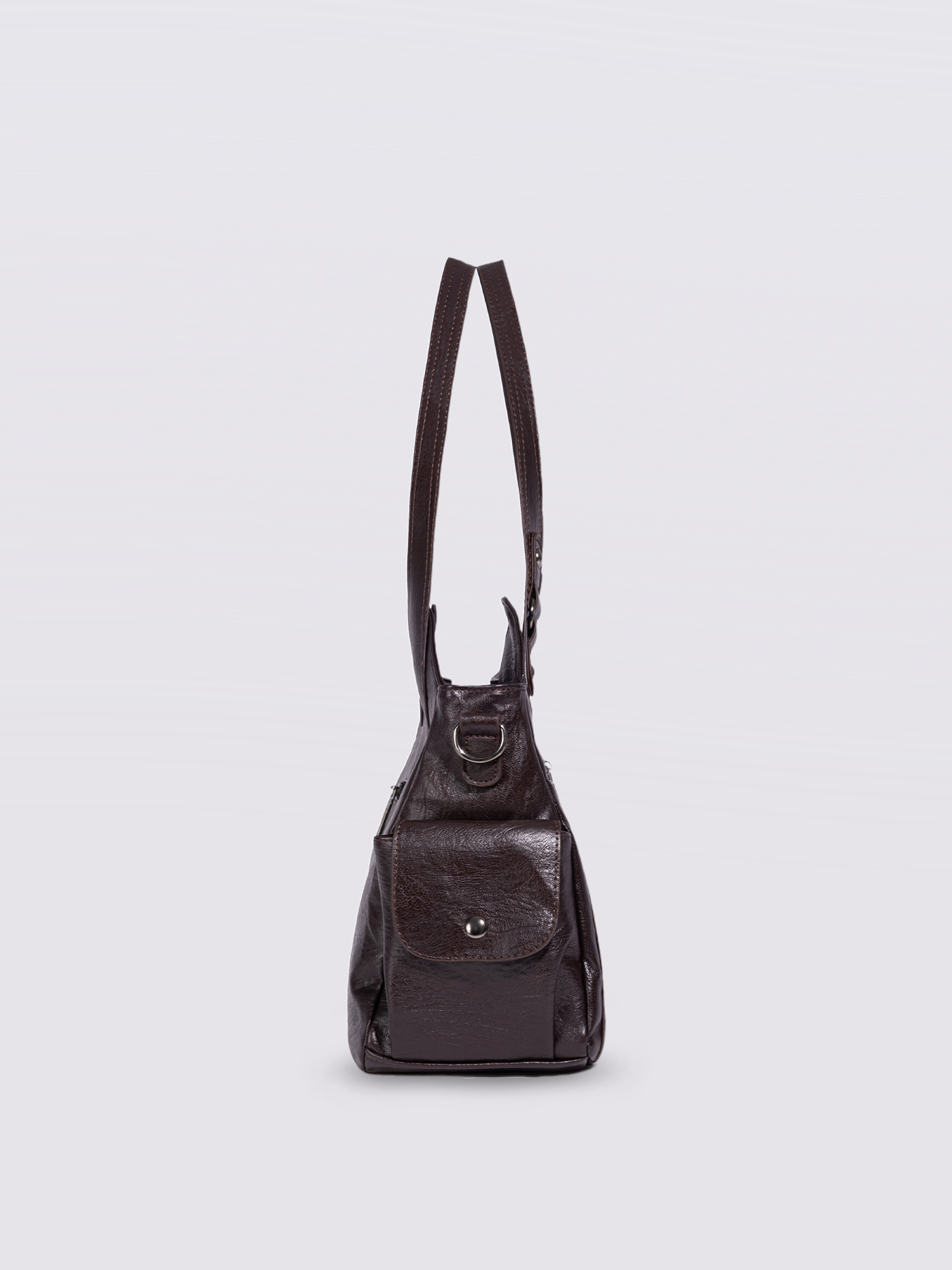 Structured Leather-Look Tote with Detachable Crossbody Strap in Black for Work and Weekend | Koossa