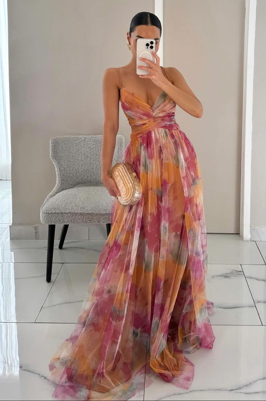 Women's Sleeveless Maxi Dress in Botanical Floral Print – Garden Party & Summer Weddings | Koossa