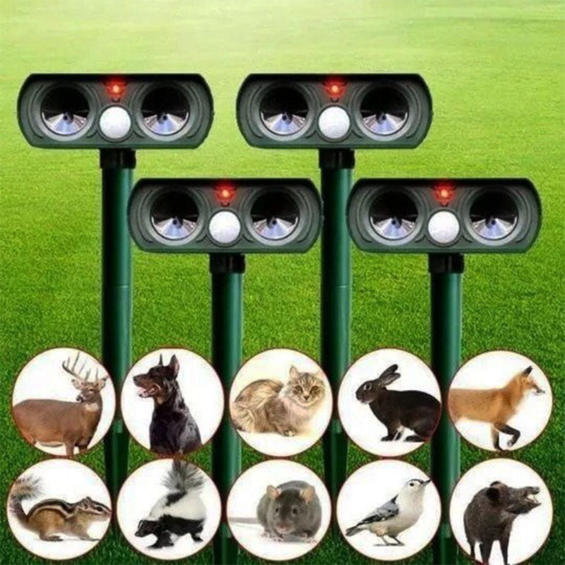 Solar Motion-Activated Animal Repeller, Outdoor Ultrasonic Pest Deterrent for Deer, Raccoons & Cats, Yard Garden Lawn Protection | Lonoma