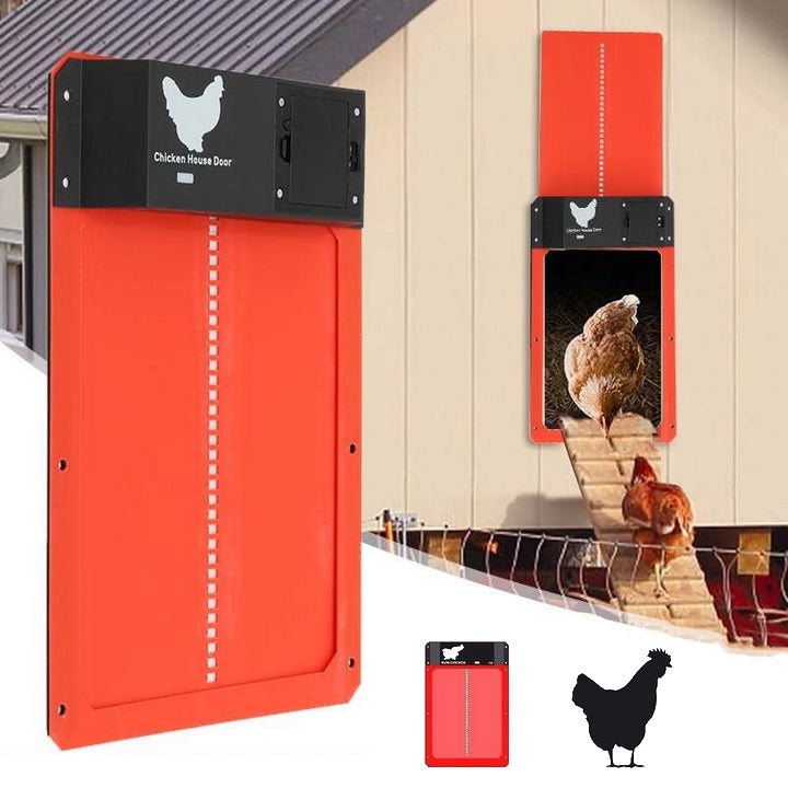 Automatic Chicken Coop Door Light Sensor Timer Battery Powered Weatherproof Green Coop Door Opener Poultry Safety | Koossa