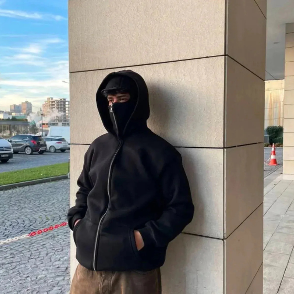 Unisex Hooded Sweatshirt with Convertible Balaclava — Versatile Everyday Hoodie for Casual Comfort & Outdoor Activities | Koossa