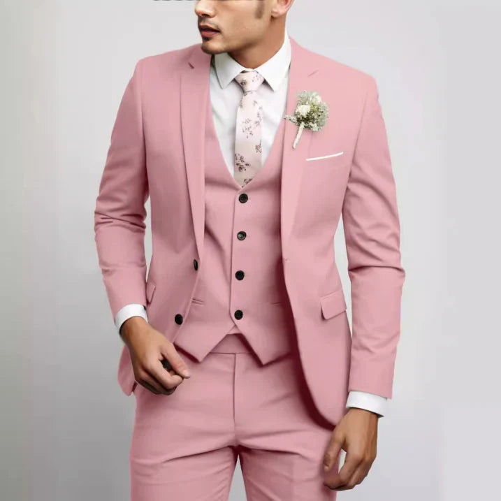 Men's Three-Piece Suit with Waistcoat — Elegant Formal Suit for Weddings, Meetings & Special Occasions | Koossa