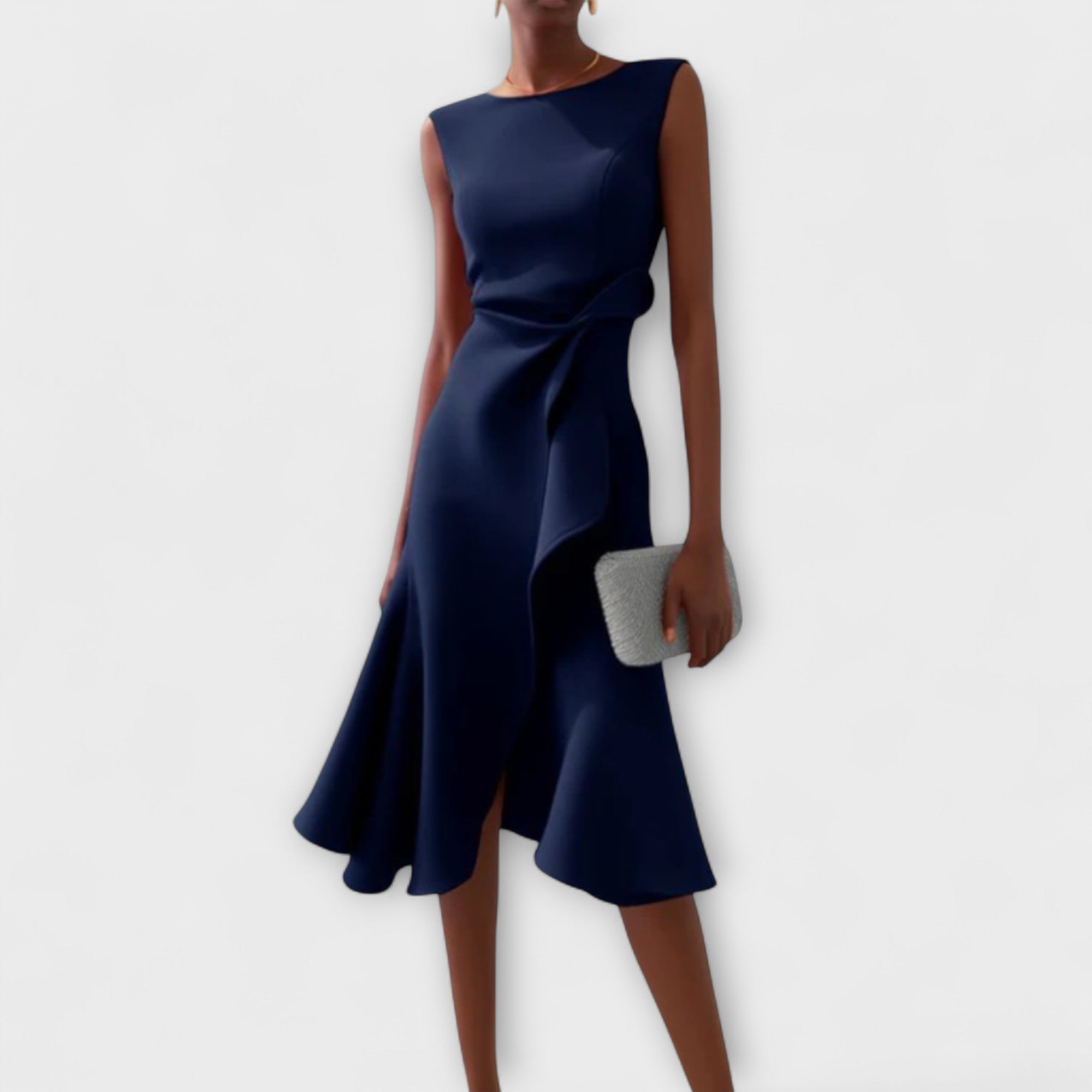 Women's Asymmetric Midi Dress — Elegant Evening Dress for Wedding Guests & Special Occasions | Koossa