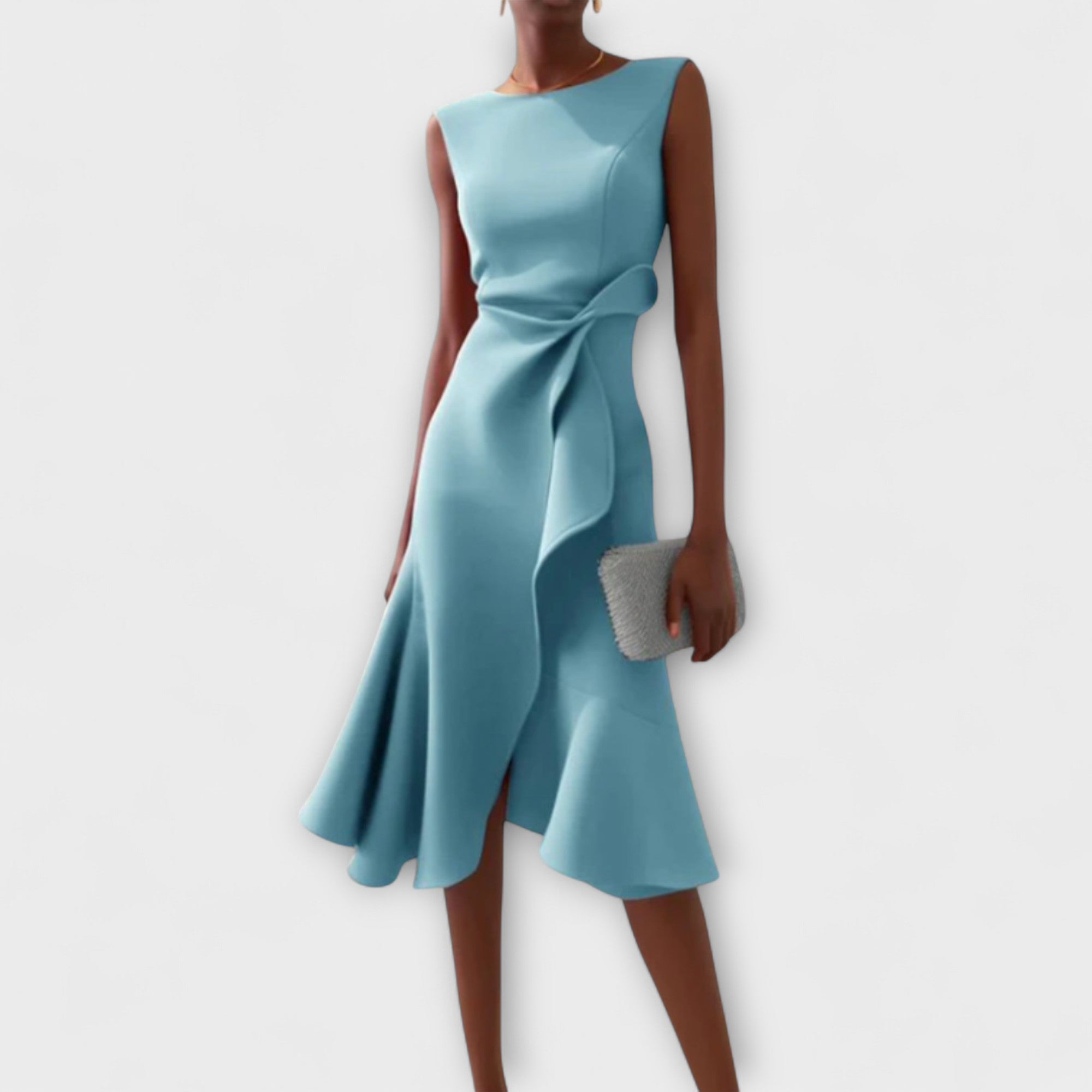 Women's Asymmetric Midi Dress — Elegant Evening Dress for Wedding Guests & Special Occasions | Koossa