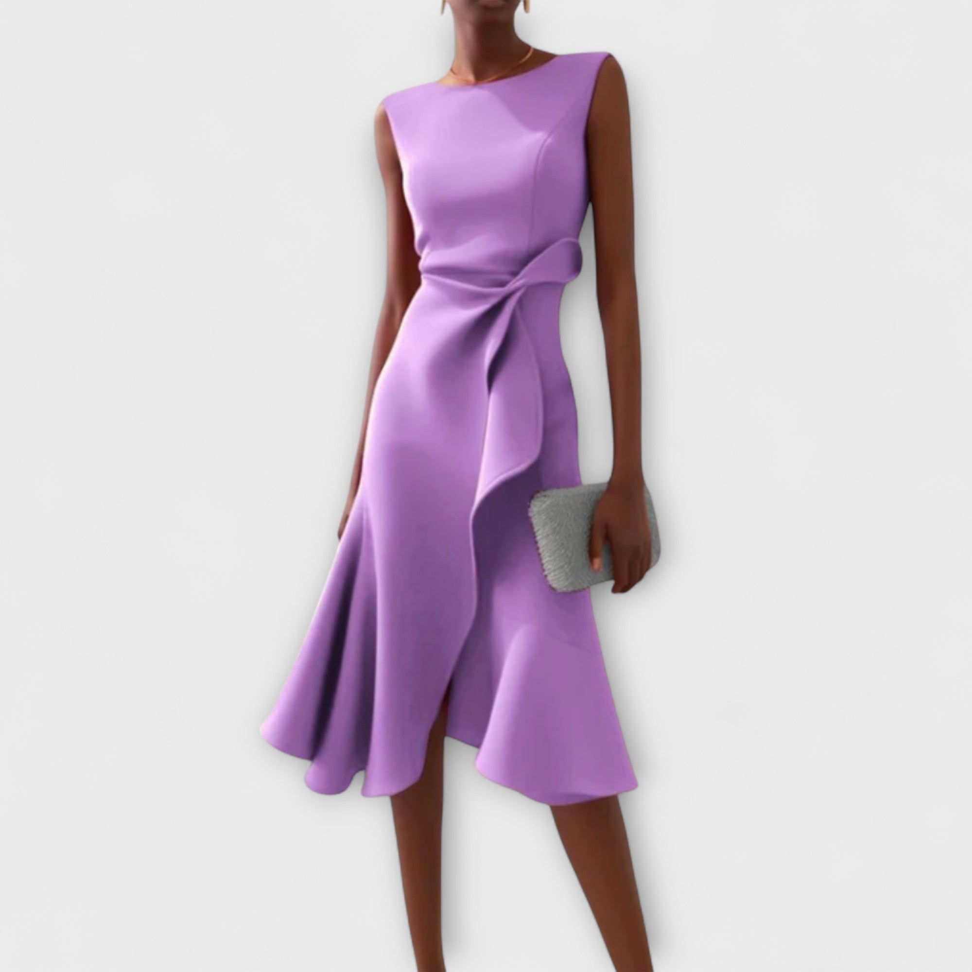 Women's Asymmetric Midi Dress — Elegant Evening Dress for Wedding Guests & Special Occasions | Koossa
