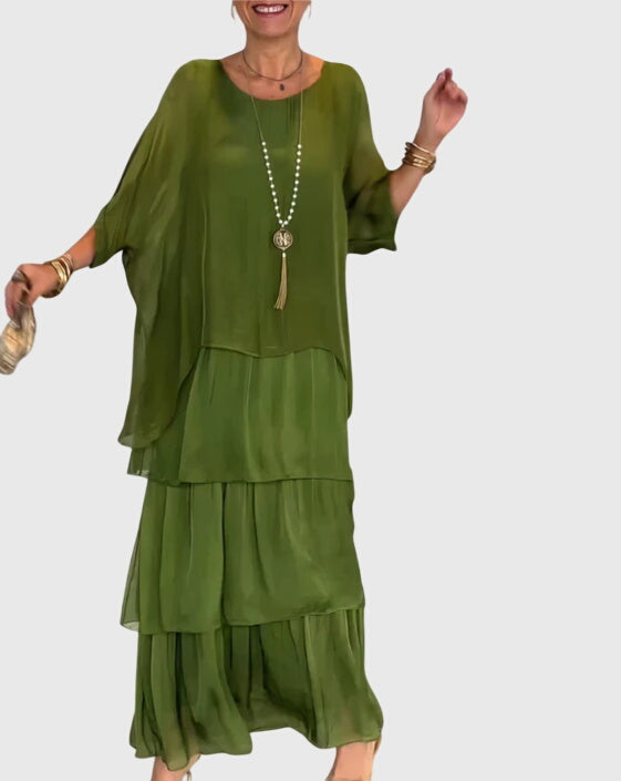 Women's Flowing Maxi Dress — Elegant Floor-Length Summer Dress for Weddings & Garden Parties | Koossa