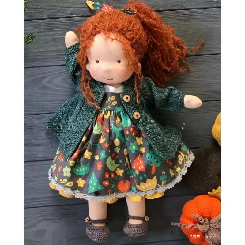 Handmade Cotton Waldorf Doll, Soft Cloth Baby Doll for Toddlers & Preschoolers, Natural Fabric Stuffed Toy for Imaginative Play | Lonoma