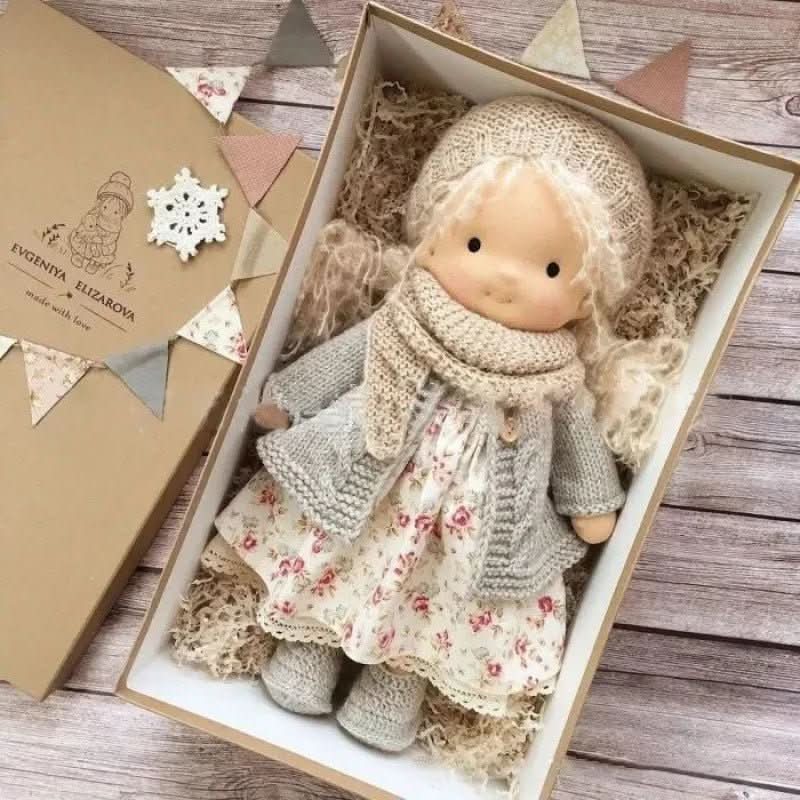 Handmade Cotton Waldorf Doll, Soft Cloth Baby Doll for Toddlers & Preschoolers, Natural Fabric Stuffed Toy for Imaginative Play | Lonoma