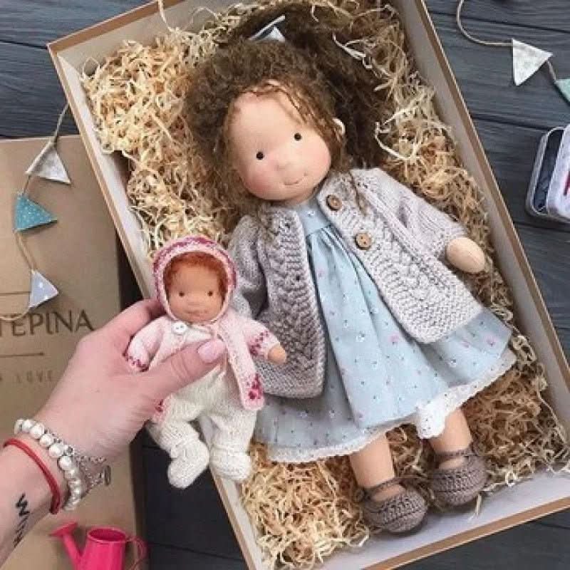Handmade Cotton Waldorf Doll, Soft Cloth Baby Doll for Toddlers & Preschoolers, Natural Fabric Stuffed Toy for Imaginative Play | Lonoma