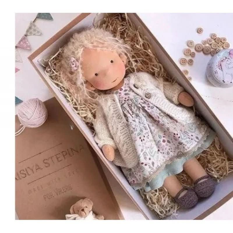 Handmade Cotton Waldorf Doll, Soft Cloth Baby Doll for Toddlers & Preschoolers, Natural Fabric Stuffed Toy for Imaginative Play | Lonoma