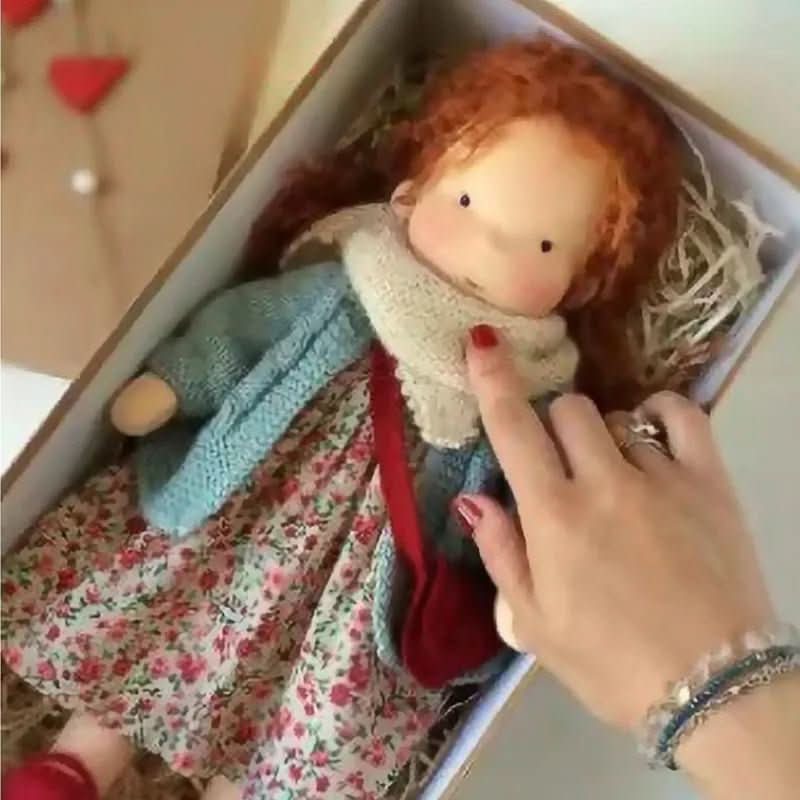 Handmade Cotton Waldorf Doll, Soft Cloth Baby Doll for Toddlers & Preschoolers, Natural Fabric Stuffed Toy for Imaginative Play | Lonoma