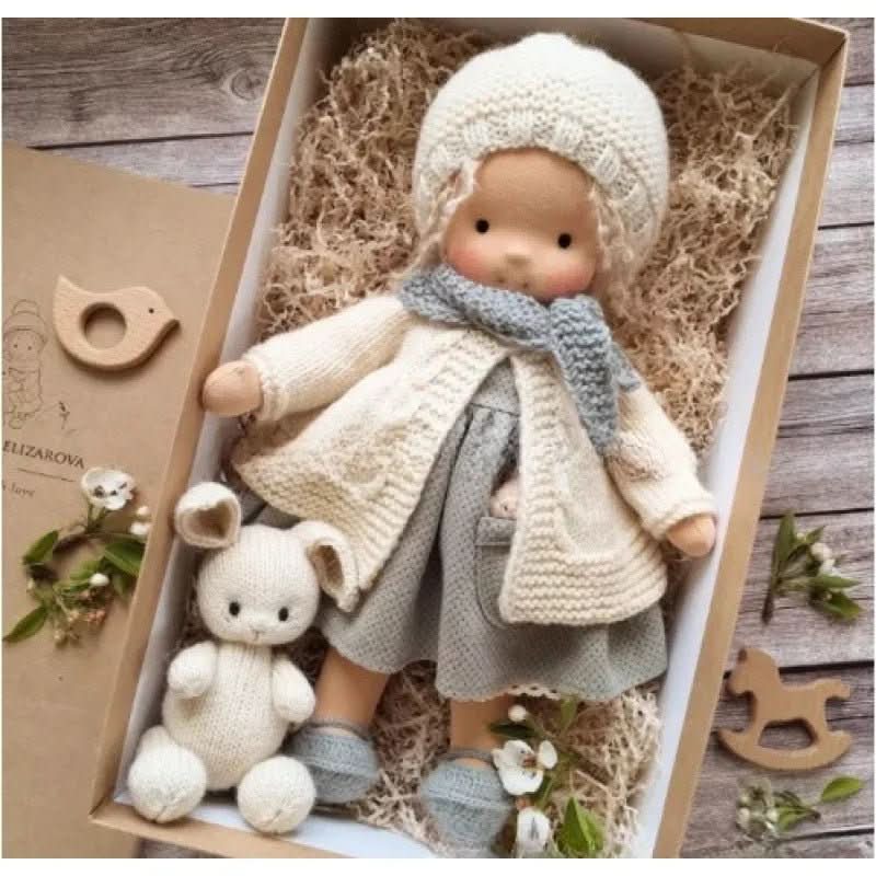 Handmade Cotton Waldorf Doll, Soft Cloth Baby Doll for Toddlers & Preschoolers, Natural Fabric Stuffed Toy for Imaginative Play | Lonoma