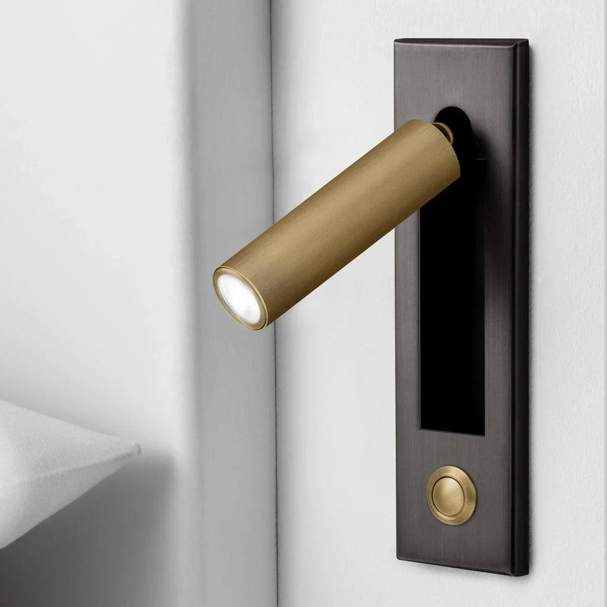 Adjustable Metal Wall Sconce Cylindrical or Square Design Hardwired LED Spotlight for Bedroom Hallway Accent Lighting Brushed Nickel Black | Lonoma