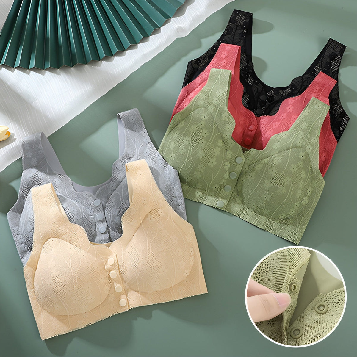Front-Closure Wireless Bra Soft Support Skin-Friendly Elastic Easy On and Off Everyday Comfort Bra for Women | Lonoma