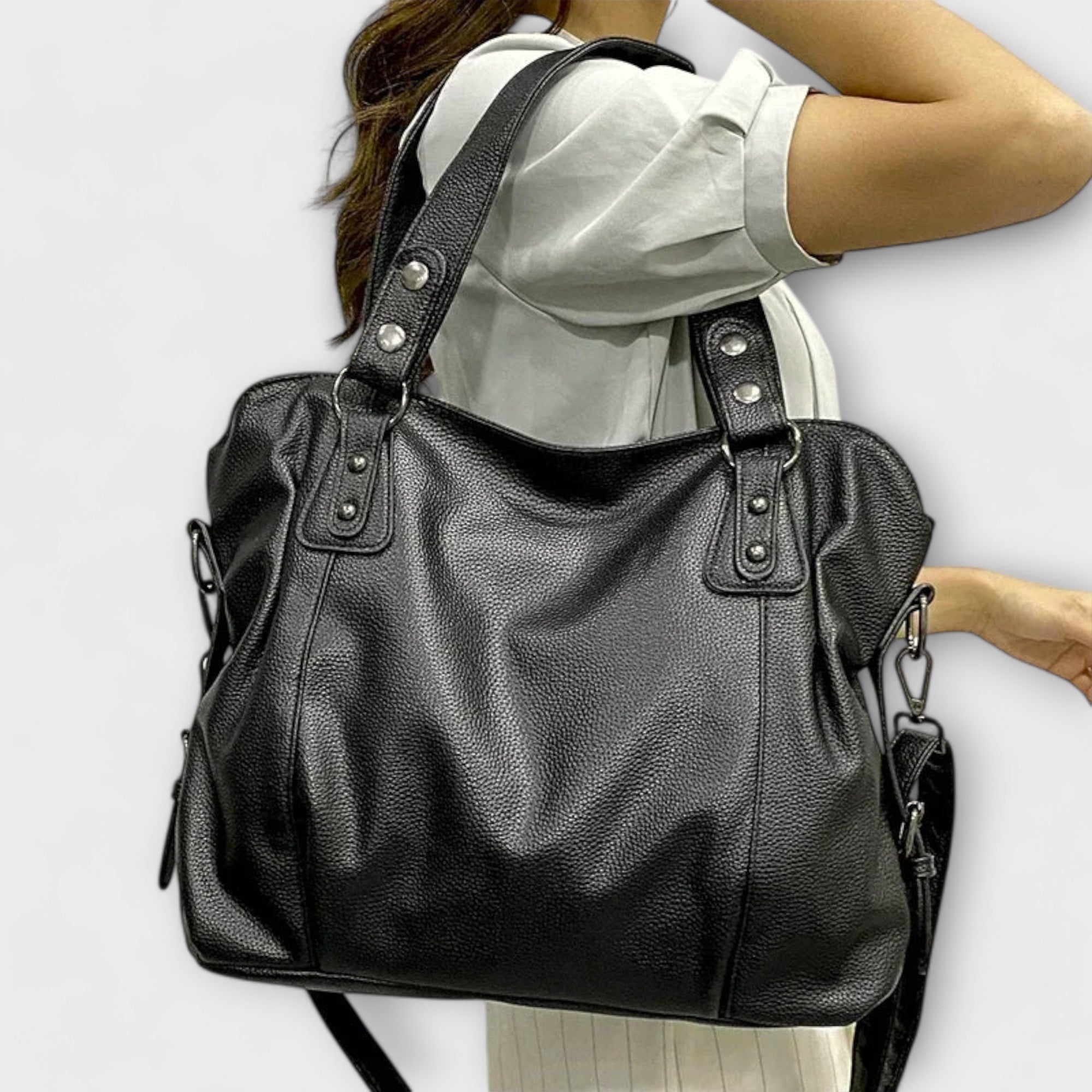 Structured Shoulder Bag with Clean Lines and Adjustable Strap in Four Classic Colours | Koossa