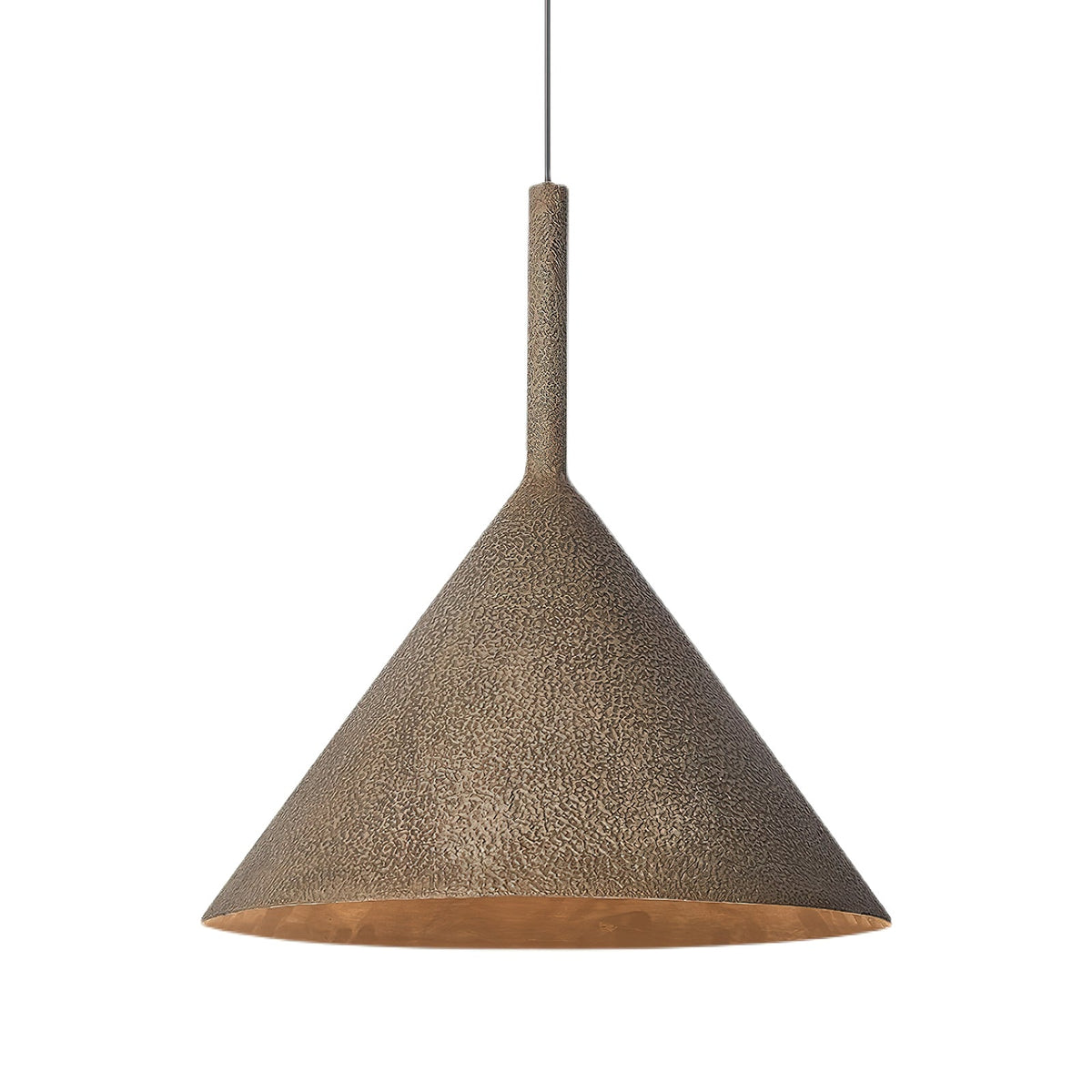 Hammered Iron Pendant Light, 18 in Cone Shade, Aged Bronze Adjustable Hanging Fixture for Dining Table, Kitchen Island & Entryway | Lonoma