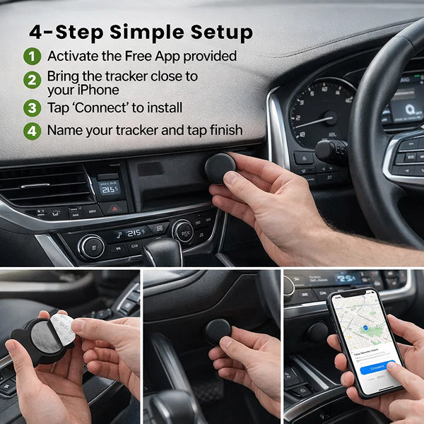 Portable GPS Tracking Device for Vehicles No Subscription Required Real-Time Locator for Cars Trucks Motorcycles iOS Android App Anti-Theft | Lonoma