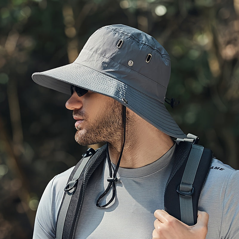 Wide-Brimmed Breathable Sun Hat — Outdoor Summer Hat with Adjustable Chin Strap for Hiking & Travel | Koossa