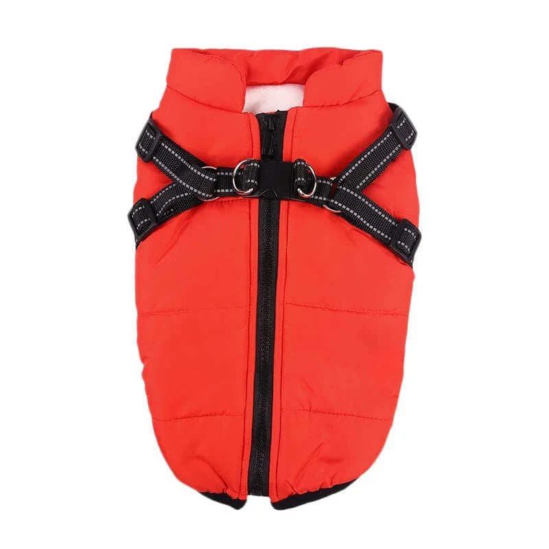 Dog Jacket Harness Integrated Padded Waterproof Dachshund Winter Coat Reflective Quilted Vest Small Dog Puppy Cold Weather | Koossa