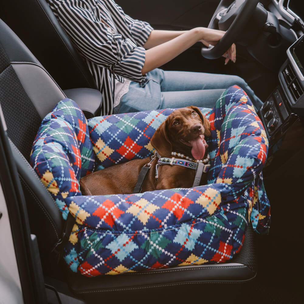Dog Car Seat Bed Cotton Padded Portable Safety Harness Small Dogs Booster Carrier Shoulder Bag | Koossa