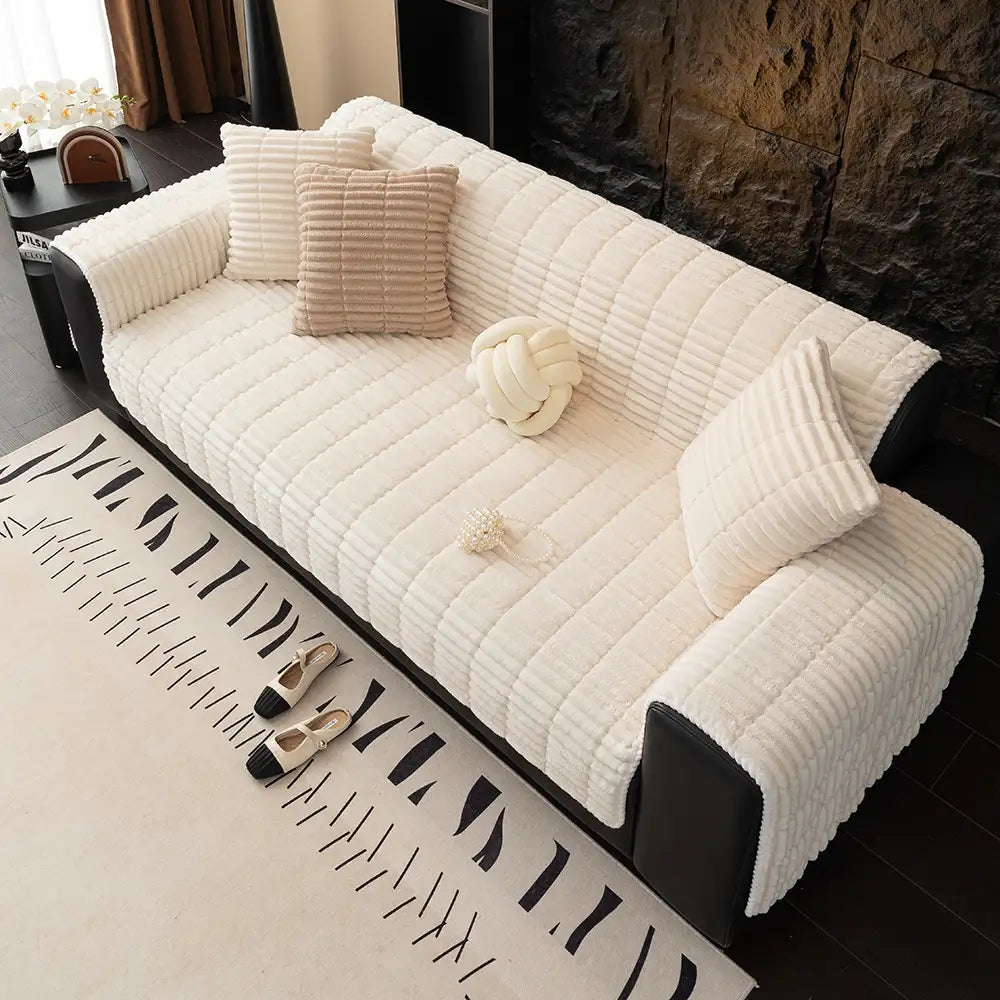 Sofa Cover Flannel Quilted Non-Slip One-Piece Pet Protection Washable Recliner Loveseat Large Sofa Couch Pad | Koossa