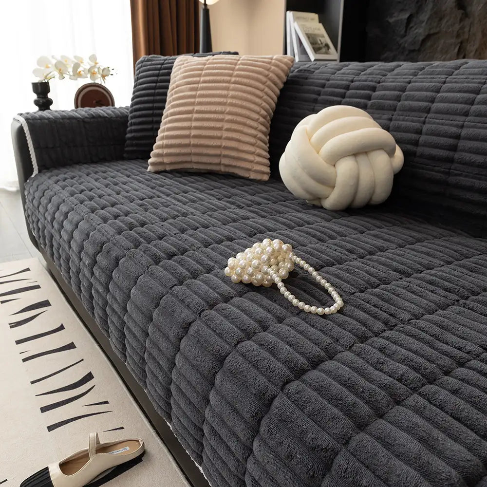Sofa Cover Flannel Quilted Non-Slip One-Piece Pet Protection Washable Recliner Loveseat Large Sofa Couch Pad | Koossa