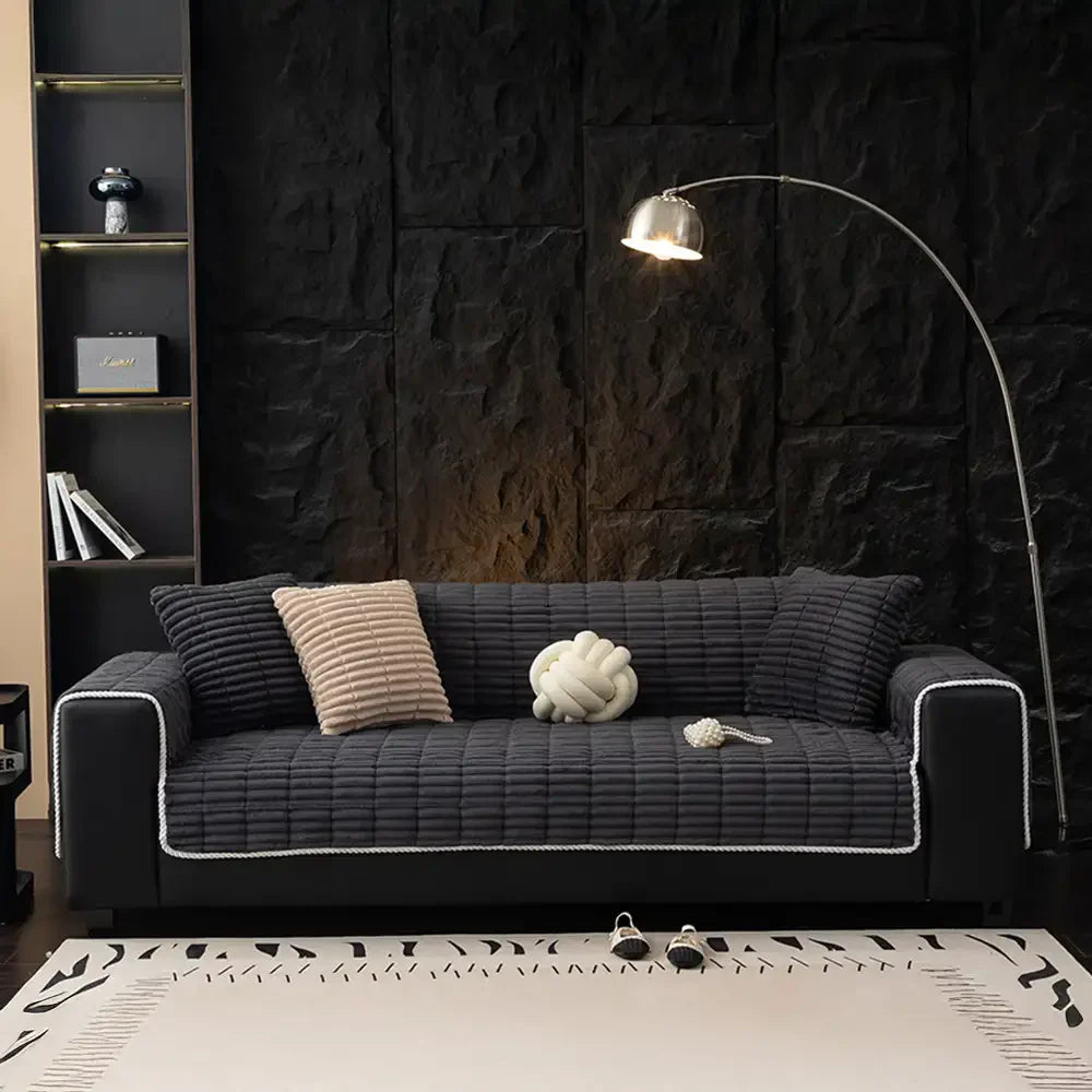 Sofa Cover Flannel Quilted Non-Slip One-Piece Pet Protection Washable Recliner Loveseat Large Sofa Couch Pad | Koossa