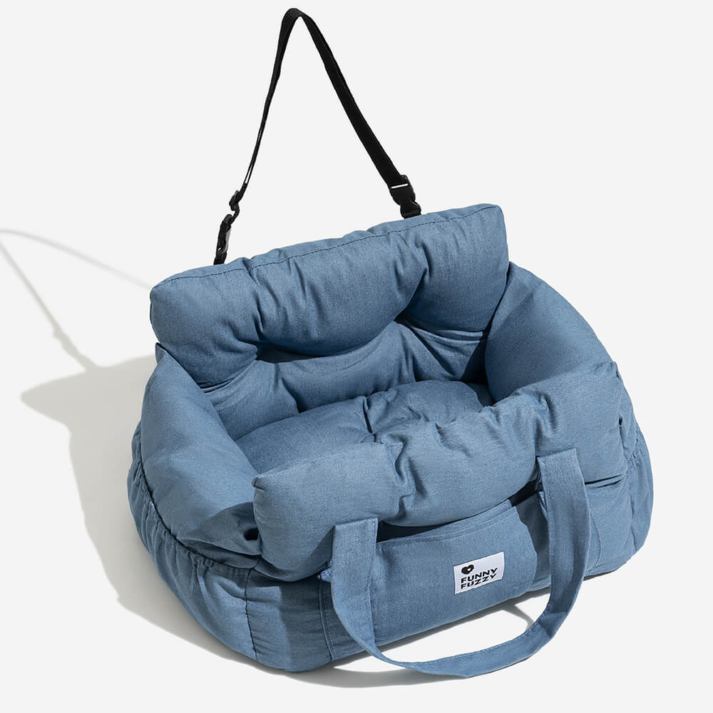 Dog Car Seat Bed Cotton Padded Portable Safety Harness Small Dogs Booster Carrier Shoulder Bag | Koossa