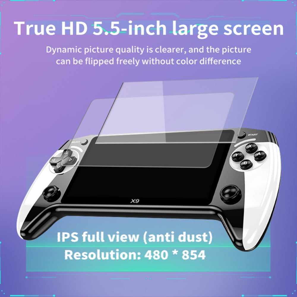 Console de jeu portable rétro avec écran HD 14 cm et 10 000 jeux préchargés pour voyage nostalgie enfance | Koossa