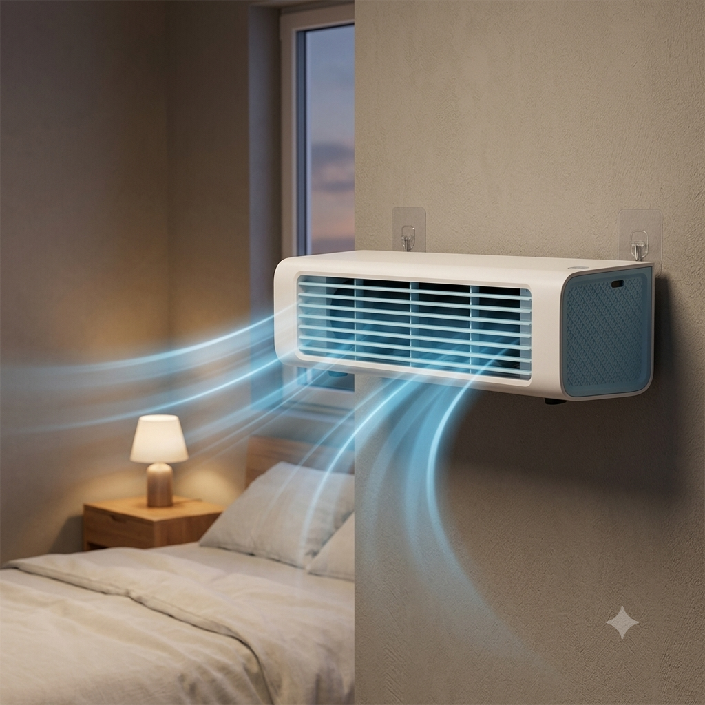Rafraîchisseur d'air portable sans pales rechargeable blanc ultra silencieux 20 dB pour chambre enfant bureau | Koossa
