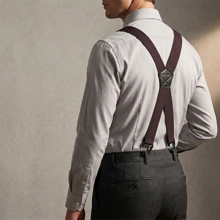 Bretelles Homme Réglables à Crochets Métal – 3,8 cm – Dos en X ou Y – Élégance et Confort au Quotidien | Koossa