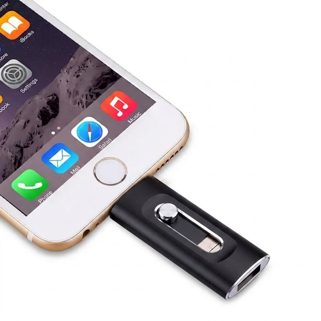 Clé USB 3-en-1 Métal Lightning USB-C USB 3.0 Multi-Appareil iPhone Android Mac PC Stockage Portable Universel | Koossa