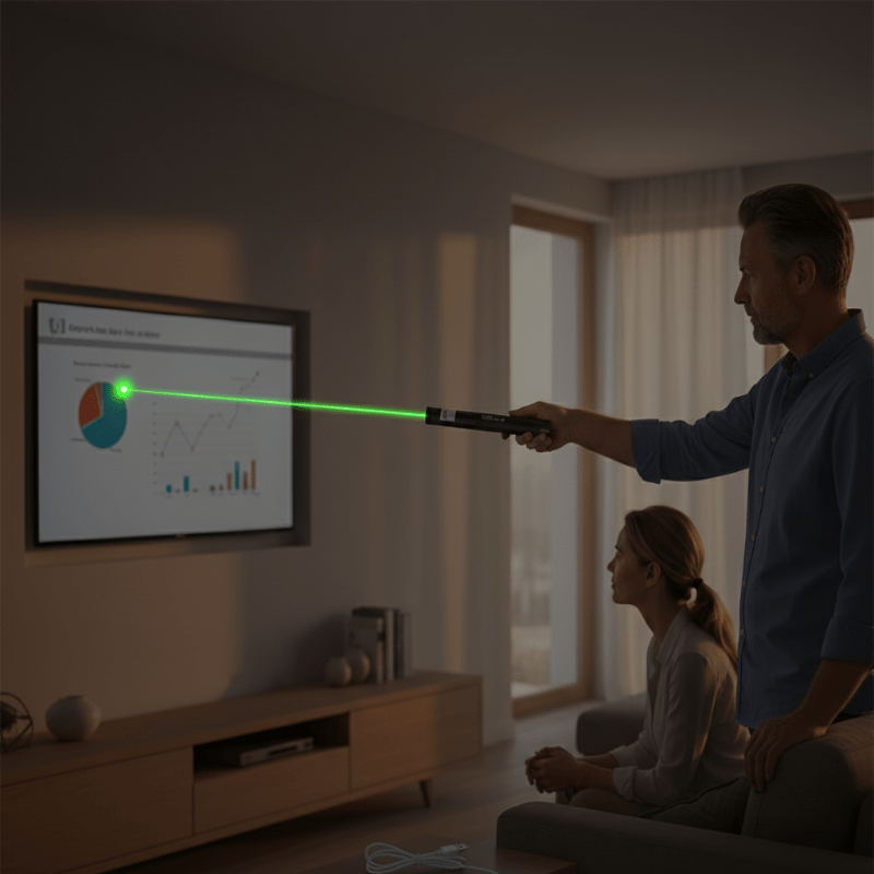 Pointeur laser rechargeable USB à mise au point réglable portée extrême rouge vert violet présentations astronomie | Koossa