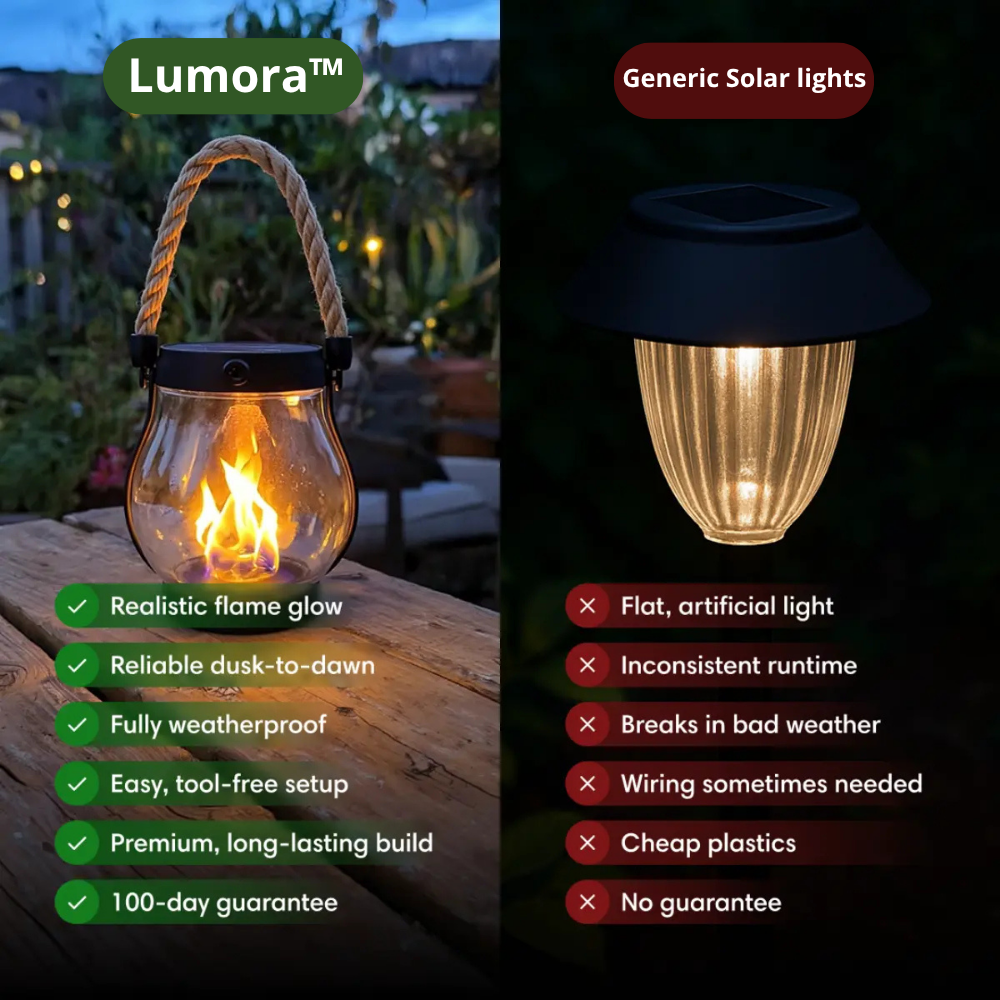 Lanterne solaire à flamme vacillante pour jardin et terrasse – Autonome et résistante aux intempéries | Koossa