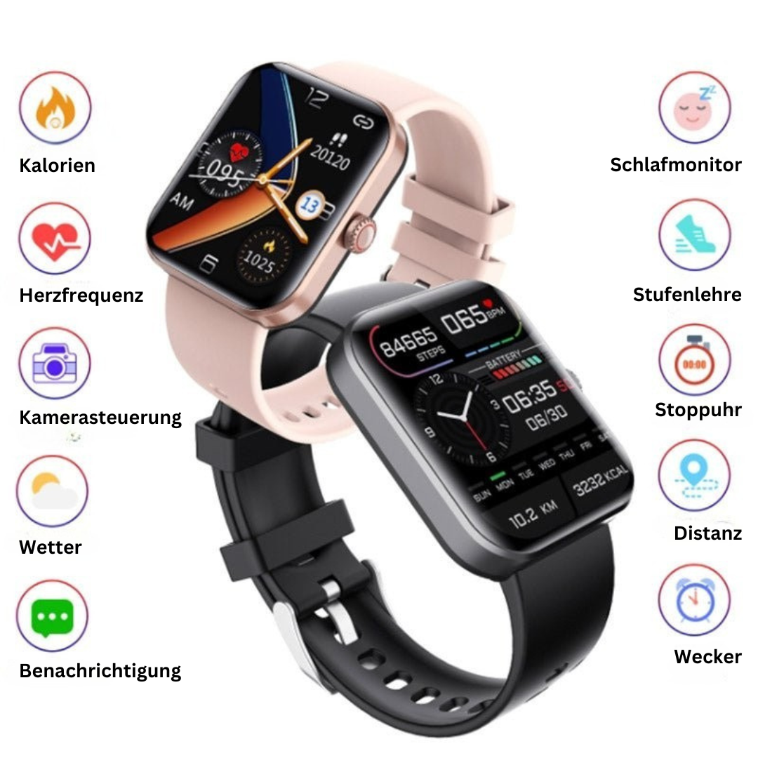 Non-Invasive Glucose Monitoring Smartwatch — Health Tracker with Heart Rate & Blood Pressure for Wellness | Koossa