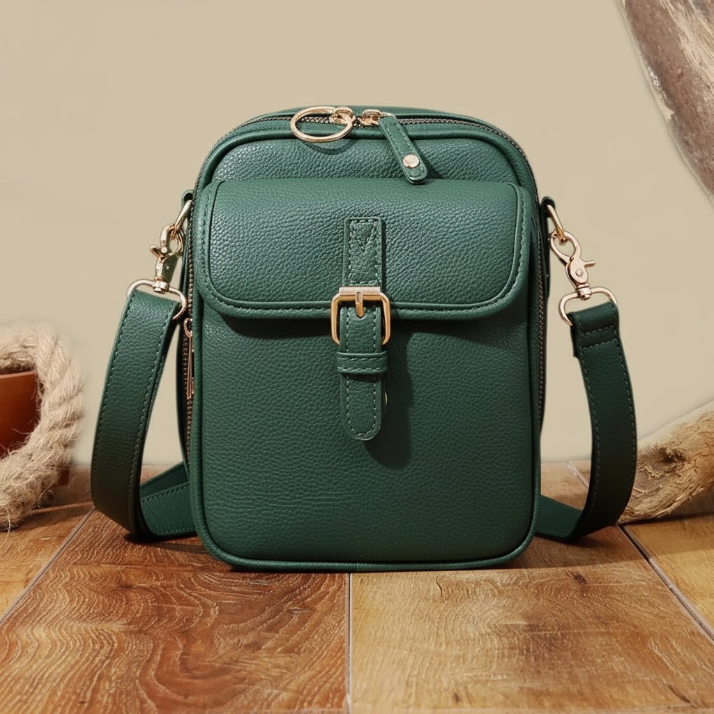 Sac Bandoulière Carré en Cuir avec Système Anti-Effraction pour Quotidien Urbain Professionnel et Déplacements | Koossa