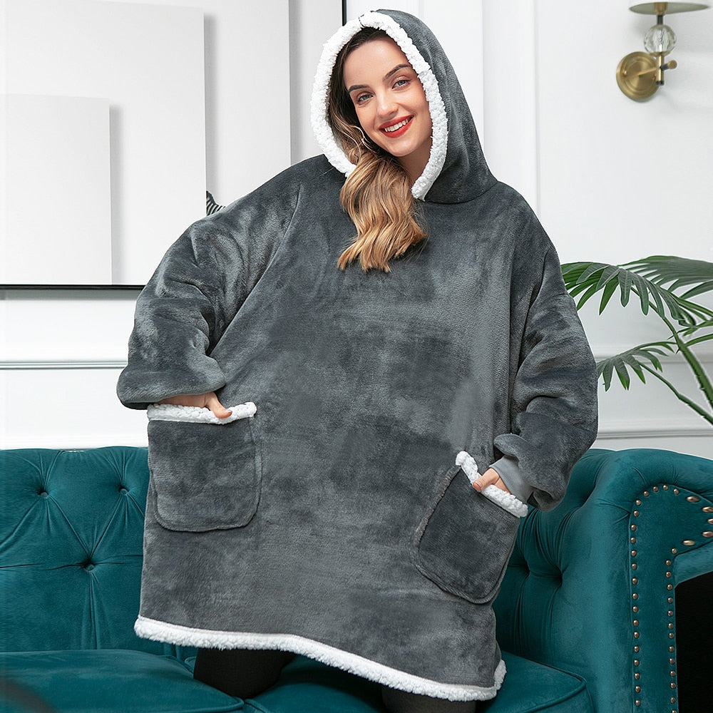 Oversized Hooded Blanket Wrap — Cosy Loungewear for Relaxing at Home & Snuggling on the Sofa | Koossa