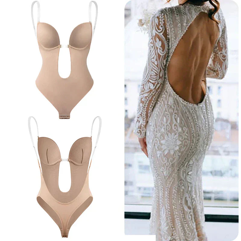 Women's Backless Shapewear Bodysuit in Black, Beige & White — Seamless Control Underwear for Evening Dresses | Koossa