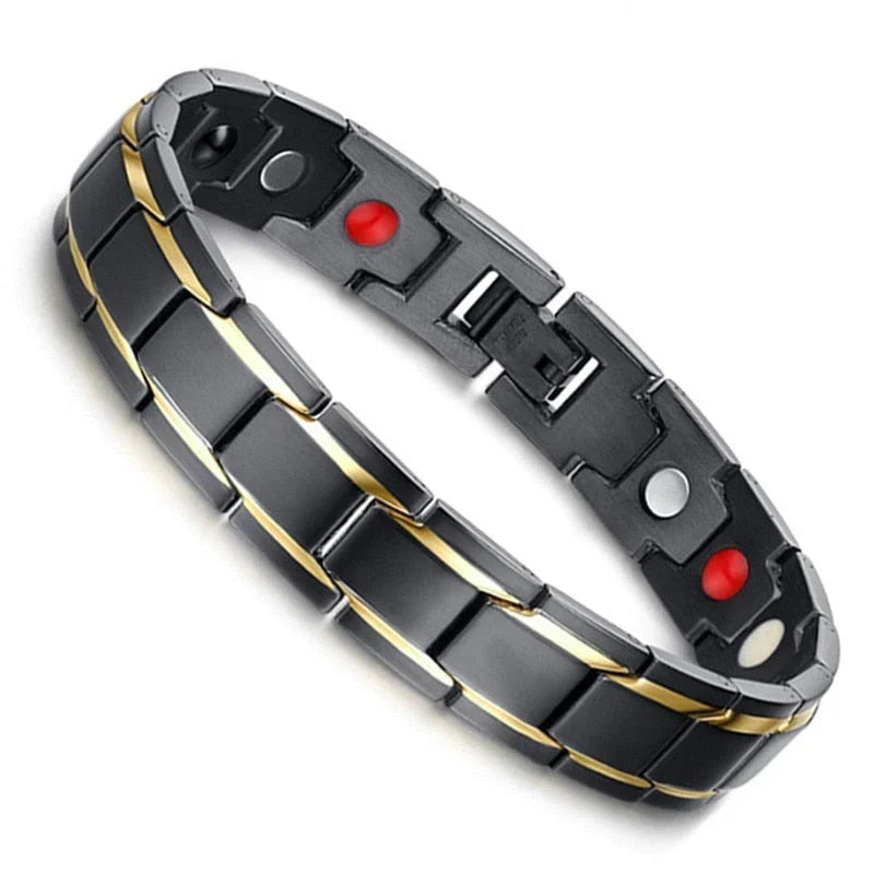 Bracelet Magnétique Hématite Acier Inoxydable Unisexe Étanche Fermoir Crochet Ajustable Élégant Minimaliste | Koossa