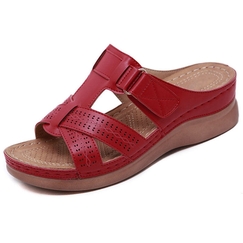 Women's Open-Toe Wedge Sandals with Cushioned Sole — Comfortable Summer Sandals for Everyday Wear & Travel | Koossa