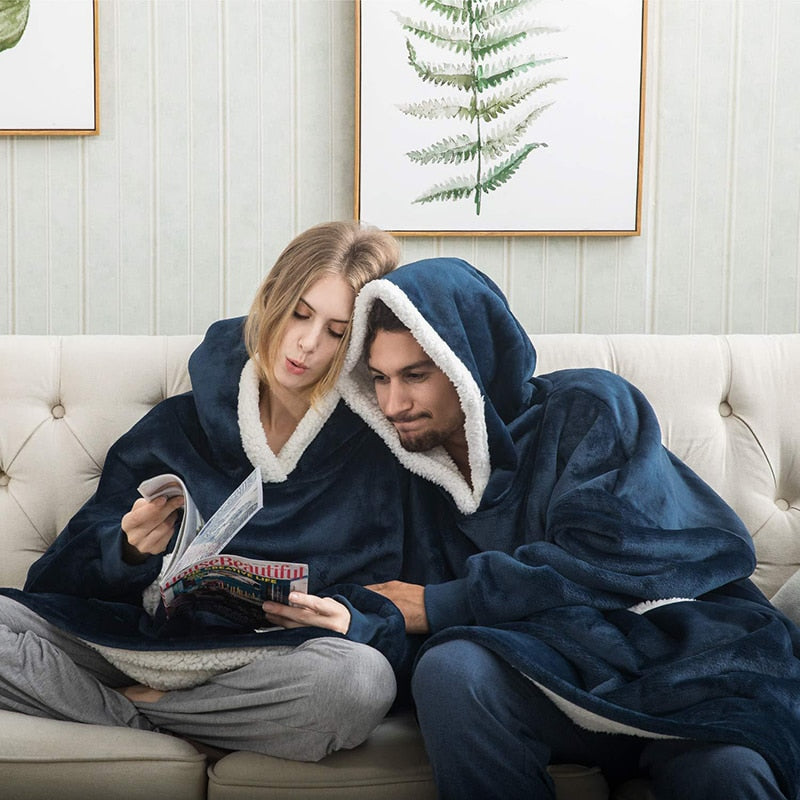 Oversized Hooded Blanket Wrap — Cosy Loungewear for Relaxing at Home & Snuggling on the Sofa | Koossa