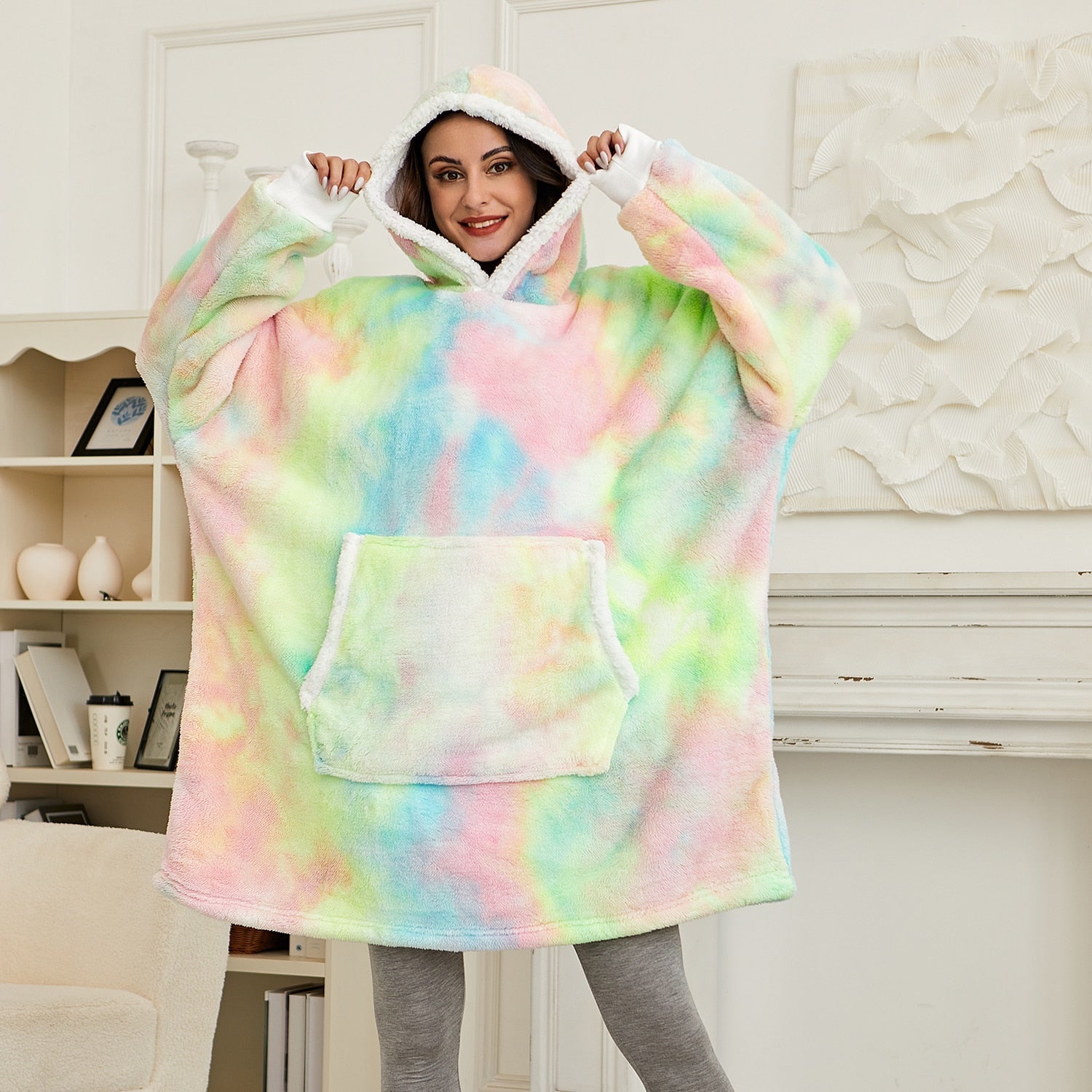 Oversized Hooded Blanket Wrap — Cosy Loungewear for Relaxing at Home & Snuggling on the Sofa | Koossa