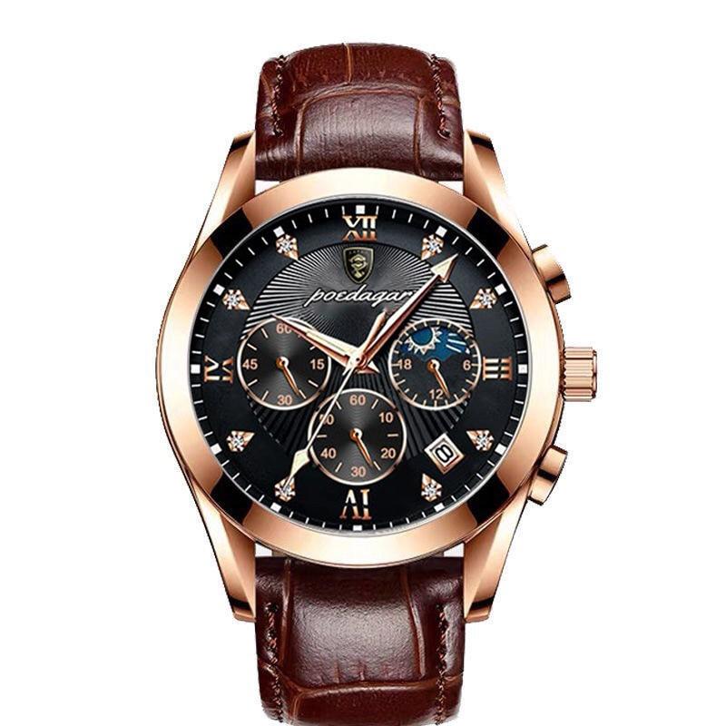 Men's Rose Gold Analogue Watch with Roman Numerals — Classic Dress Watch for Formal & Everyday Wear | Koossa