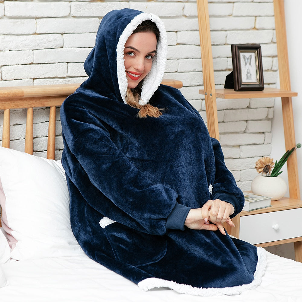 Oversized Hooded Blanket Wrap — Cosy Loungewear for Relaxing at Home & Snuggling on the Sofa | Koossa