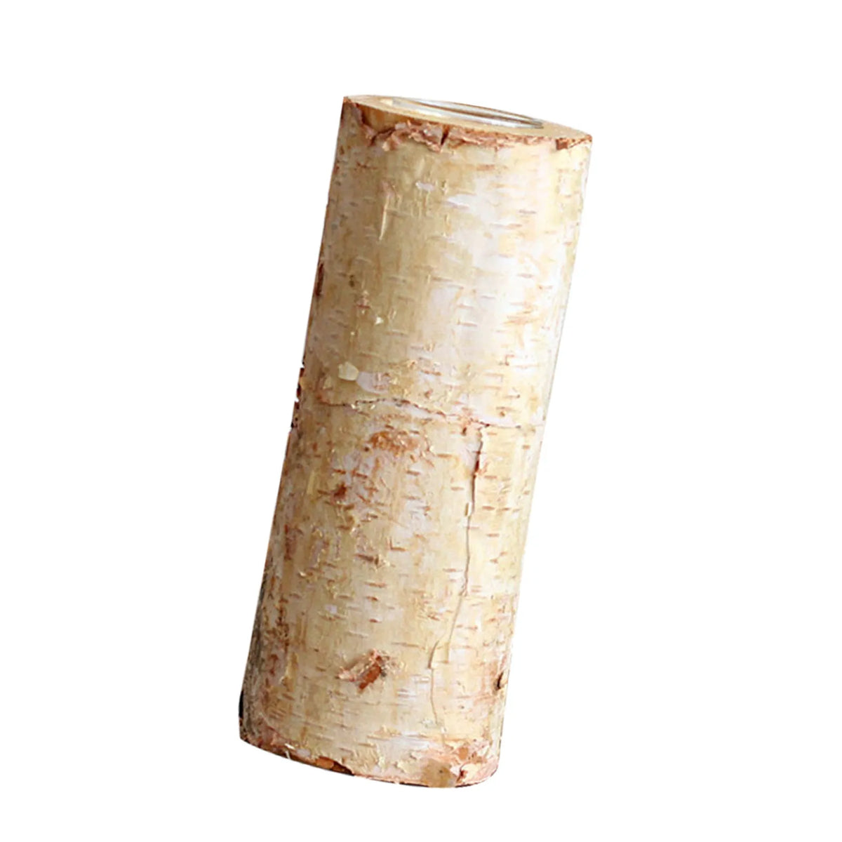 Birch Wood Tealight Candle Holder with Glass Insert – Natural Log Candleholder for Dining Table Centerpiece & Living Room Decor | Lonoma