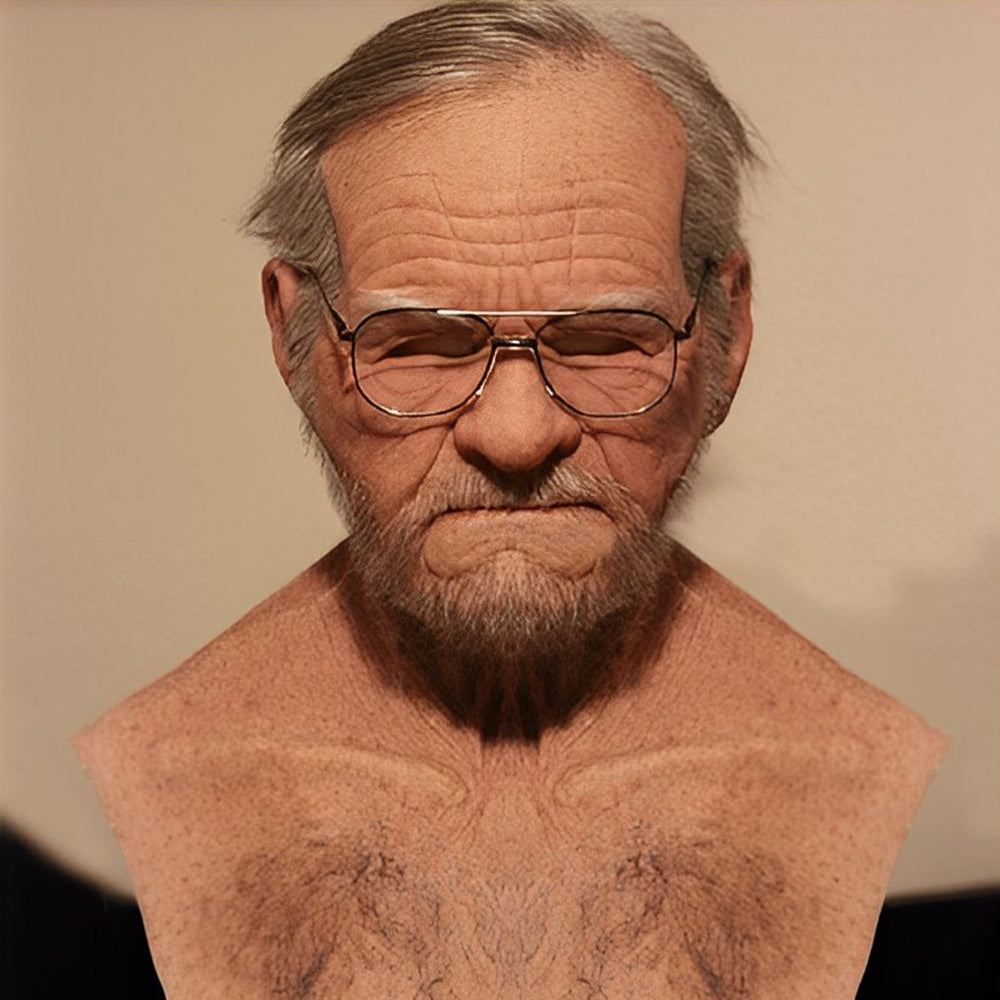 Full Head Character Mask with Hair Realistic Latex Halloween Costume Mask for Adults Cosplay Party Theater Old Man Woman Santa Claus Witch | Lonoma