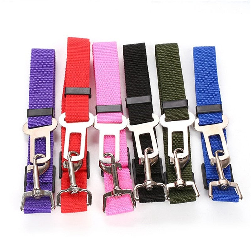 Dog Car Seatbelt Adjustable Nylon 2-in-1 Lead Clip Safety Harness Restraint Travel Strap Universal Fit Vehicle | Koossa