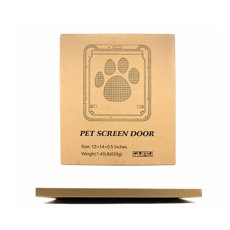 Dog Door for Screen Door Large 4-Way Locking Pet Flap Window Insert Mesh Gate Cat Tunnel Free Access | Koossa